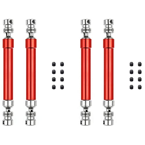 Lioggyet Cvd Antriebswelle aus Metall, 4 Stück, 110-160 mm für 1/10 RC Rock Crawler Axial Scx10 90046 Trx4, Rot von Lioggyet
