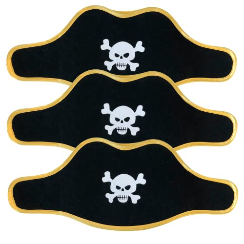 Liontouch Piratenhut - 3-Pack - Kapitän Rotstreifen | Rollenspiel-Spielzeug für Kinder und Kleinkinder mit Totenkopfmotiv | Verkleidungen, Phantasiekleider & Kostüme für Jungen von Liontouch