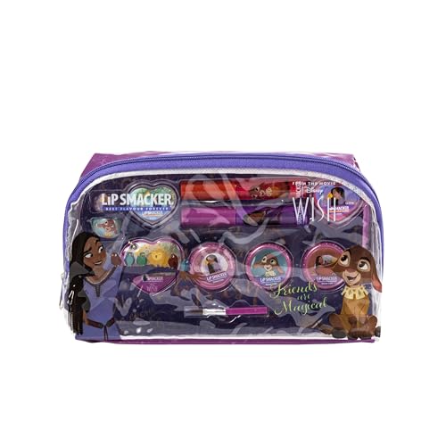 Lip Smacker Wish Essential Makeup Bag, Disney Wish Inspirierte Schminktasche mit Lipgloss, Cremes, Accessoires und Applikatoren, Disney Prinzessinnen-Geschenke für endlose Kreativität von Wet n Wild