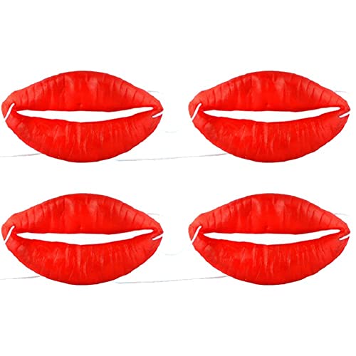 4pcs Halloween Wurst Mund Dekor Gesicht Lustige Rote Lippen Halloween Witze Requisiten Für Maskerade Cosplay -partyzubehör von Lipfer