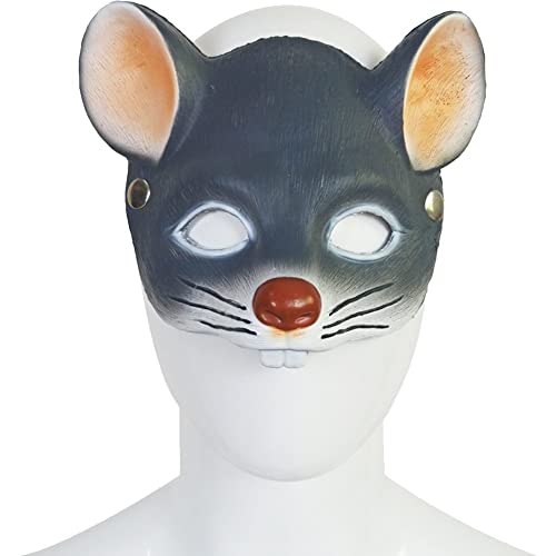 Lipfer 3D Animal Cosplay Masken Maus Halbe Gesichtsmaske Masquerade Party Cosplay Requisiten Halloween Ratten Masque Rave Clubwear Face Cover Maske von Lipfer