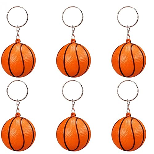 Lipfer Basketball Stress Schlüsselanhänger 6pcs Sportball Schlüsselkette Für Jungen Schule Karneval Belohnung Partytaschen Geschenkfüllungen von Lipfer