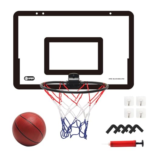 Basketballkorb-Spielzeug – Neuheit, lustiges Spielzeugspiel, Indoor-Basketballkorb-Set | Wandmontiertes Basketballkorb-Set mit Ball, Minii-Tür-Basketball-Brettspielzeug für Türjungen, Teenager, Erwach von Liqzirtu