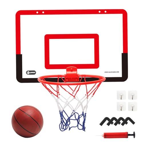 Basketballkorb für den Innenbereich – Basketballkorb über der Tür, Minii-Basketballkorb-Set | Indoor-Reifen-Wand-Basketballspielzeug mit Ball, Tür-Basketballkorb-Set für Kinder und Erwachsene, Indoor- von Liqzirtu