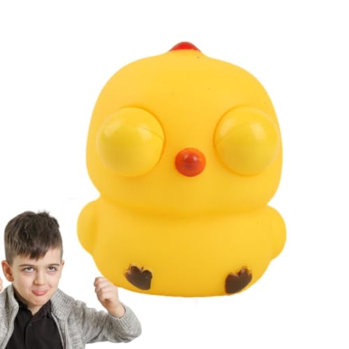 Chick Squeeze Spielzeug, Chick Squeeze Out Eyes Toys,Cartoon Eye Poping Fidget Toy - Lustige Zappelgeräte Stress Relief Soft Stretch Ball für Party Gefälligkeiten von Liqzirtu