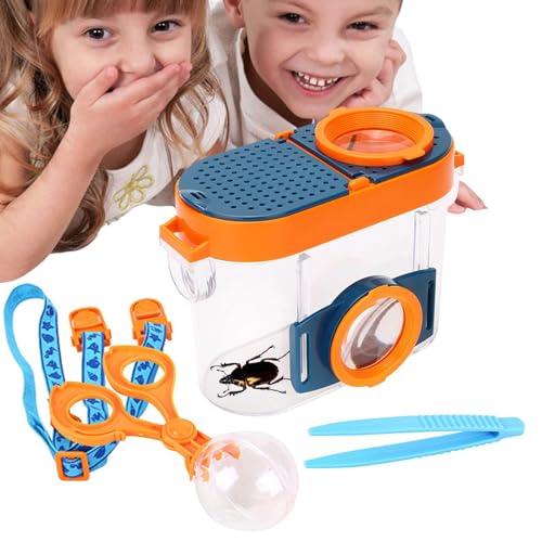 Kids Animal Catching Kit, Tierfänger für Kinder - Animal Catcher Butterfly Lupe Glass Catching Toy,Exploration Science Kit mit Pinzettenbeobachtung Bildungsinstrument für Klassenzimmer von Liqzirtu