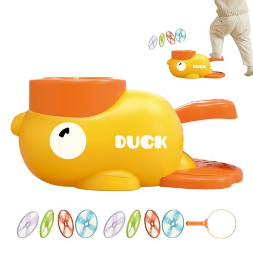 Liqzirtu Flying Disc-Duckling Flying -Spielzeug, Fliegende Scheibe, für Kinder, Pop-up-Fußbetriebsfliegerscheiben | Dragonfly rotierendes Propellerspielzeug, geeignet für den Innenbereich im Freie von Liqzirtu