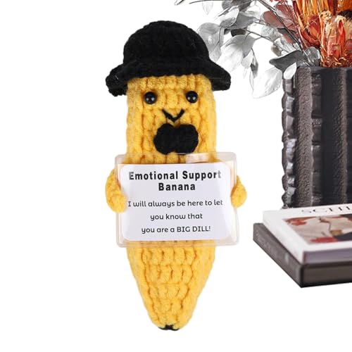 Liqzirtu Frucht zur emotionalen Unterstützung,Häkeln Sie die Banane zur emotionalen Unterstützung - Bananenmann Häkelpuppe zur emotionalen Unterstützung,Lustige süße Ermutigungs-Strickpuppe, von Liqzirtu