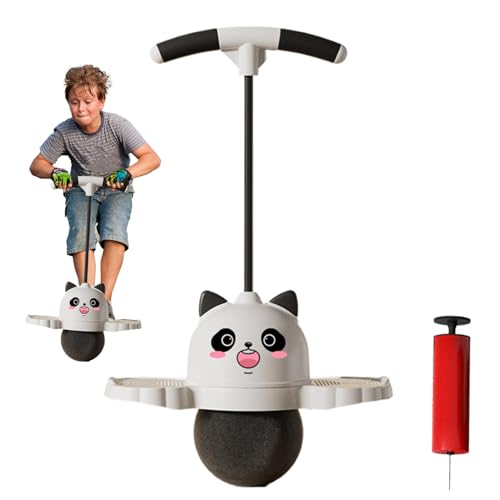 Liqzirtu Hüpfbälle für Erwachsene, Kinder, die den Ball mit Griff springen | Panda Stick Ball mit Griff | Hochspringspielzeug | Balancespringende Sportspiele inklusive Air Pump von Liqzirtu