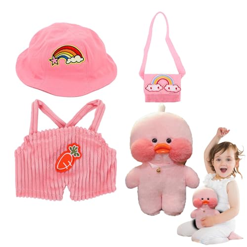 Plüsch-Ente mit Kleidung, Plüsch-Ente mit Kleidung | Puppen-Outfits aus Plüsch, Plüschspielzeug mit Outfits und Zubehör, Anziehkleidung für Spielzeug von Liqzirtu