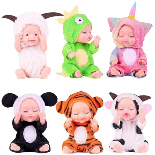 Renacted Doll Set - kleine wiedergeborene Puppen | Realistische Puppen für kleine Kinder | Renaktierte Simulationspuppe mit mobilen Gliedmaßen für Geburtstage, Kindertag, V. von Liqzirtu