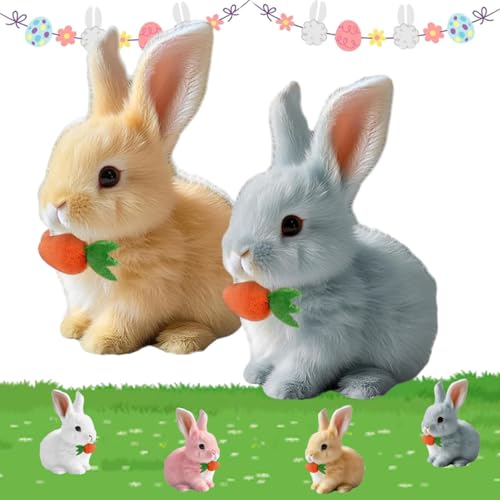 Lircofi Bunny Pal Hase, Bunny Mein Realistisches Kaninchen, Hüpfendes Fanyil Bunnypal, Interaktives Kuscheltier Hase Mit Geräuschen (Braun+Grau) von Lircofi