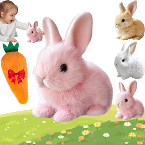 Lircofi Fanyil Bunny Pal, Realistisches Kaninchen Spielzeug, Interaktiver Bunnypal, Kuscheltier Hase Mit Geräuschen (Rosa) von Lircofi