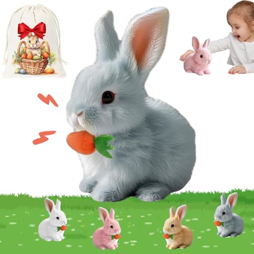 Lircofi Petsboro Bunny Pal, Mein Realistisches Kaninchen Spielzeug, Pets Boro Interaktives Bunnypal with Sound (Grau) von Lircofi