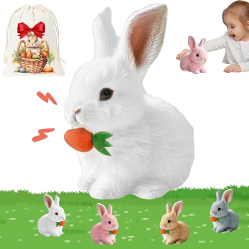 Lircofi Petsboro Bunny Pal, Mein Realistisches Kaninchen Spielzeug, Pets Boro Interaktives Bunnypal with Sound (Weiß) von Lircofi