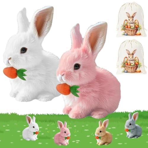 Lircofi Petsboro Bunny Pal, Mein Realistisches Kaninchen Spielzeug, Pets Boro Interaktives Bunnypal with Sound (Weiß+Rosa) von Lircofi