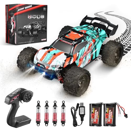 Lischwert 1:18 ferngesteuertes Auto,Allrad-Offroad-RC-Auto, 2 Akkus,40 Minuten Laufzeit,2,4GHz All Terrain Hochgeschwindigkeits RC-Crawler 50 km/h, Outdoor Indoor Fahrzeugspielzeug（Grün） von Lischwert