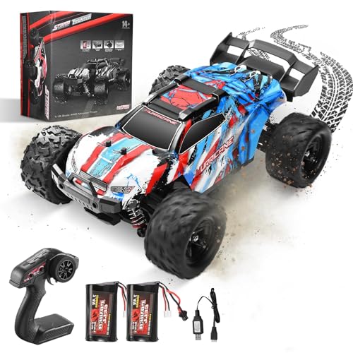 1:18 ferngesteuertes Auto,Allrad-Offroad-RC-Auto, 2 Akkus,40 Minuten Laufzeit,2,4GHz All Terrain Hochgeschwindigkeits RC-Crawler 50 km/h, Outdoor Indoor Fahrzeugspielzeug für Erwachsene und Kinder von Lischwert