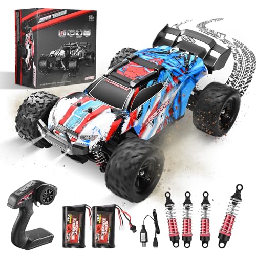 1:18 ferngesteuertes Auto,Allrad-Offroad-RC-Auto, 2 Akkus,40 Minuten Laufzeit,2,4GHz All Terrain Hochgeschwindigkeits RC-Crawler 50 km/h, Outdoor Indoor Fahrzeugspielzeug für Erwachsene und Kinder von Lischwert