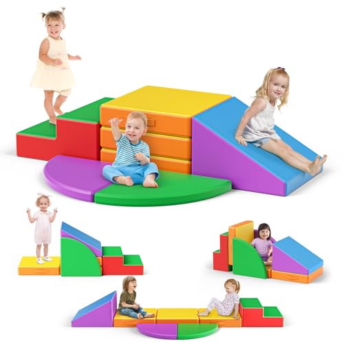 Lischwert Schaumstoffblöcke Ausstattung Softzone Formen Aktivität Mehrfarbiges Spielzeug für Kleinkinder (JM-5PCS-Color) von Lischwert