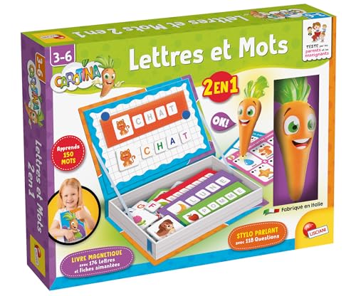 Lisciani – Carotina – Buchstaben und Wörter 2-in-1 – Lernspiel für Kinder ab 3 Jahren – Lernen der Buchstaben – interaktives Magnetspiel mit sprechendem Stift – Vorschule – Elektronisches Spiel Lisciani – Carotina – Buchstaben und Wörter 2-in-1 – Lernspiel für Kinder ab 3 Jahren – Lernen der Buchstaben – interaktives Magnetspiel mit sprechendem Stift – Vorschule – Elektronisches Spiel von Liscianigiochi