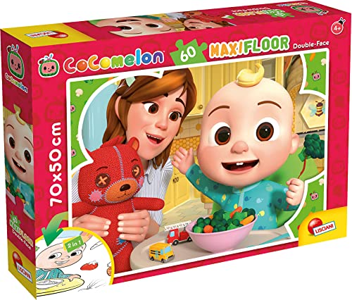 Lisciani - COCOMELON - Supermaxi-Puzzle COCOMELON (70x50 cm) mit 60 Teilen - Doppelseitiges Puzzle - 2-in-1-Puzzle - Zum Ausmalen - Mehrfarbig - CocoMelon-Universum von Liscianigiochi