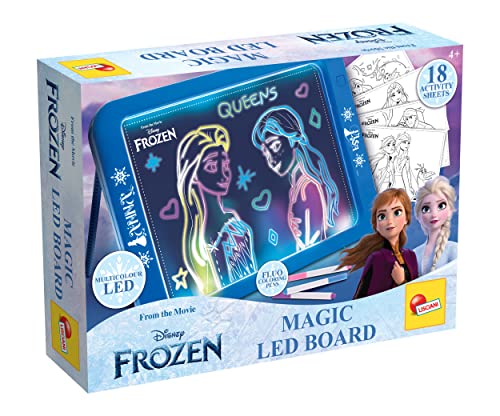 Lisciani – DISNEY OFFICIAL – Frozen Magic Led Board – Frozen Universum – Elsa und Anna – Größe 43 x 27 cm – mehrfarbig – mit magischem Filz – fördert Kreativität und Fantasie von Liscianigiochi