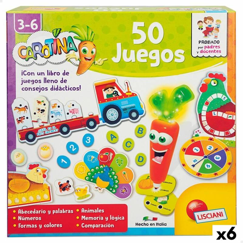 Lernspiel Lisciani Carotina Baby 50 Juegos Elektronisches 4,5 x 14,5 x 3,5 cm (6 Stück) von Lisciani