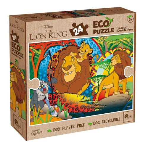 Lisciani – DISNEY Eco Puzzle DF Lion King 24 Teile – 91843 – 100 % recycelbar – 100 % plastikfrei – umweltfreundlich – echte Tinte (kobaltfrei) – nur ungestrichenes Papier von Liscianigiochi