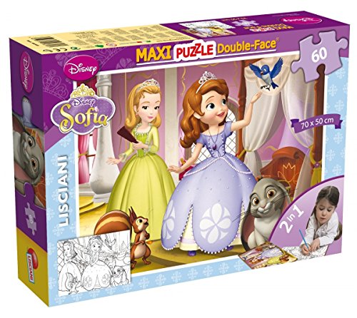 Lisciani 46560 Puzzle 2 in 1 doppelseitig Supermaxi 60 Stück Sofia Disney von Disney