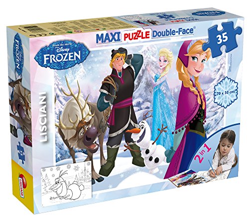 Lisciani 46867 Puzzle 2 in 1 doppelseitig 35 Stück Die Eiskönigin Frozen von Disney