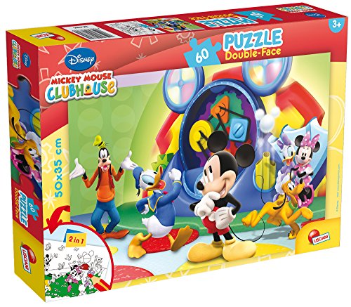 LISCIANI – DISNEY – Mickey-Mouse-Puzzle – 60-teiliges Puzzle – doppelseitig – Rückseite zum Ausmalen – Lernspiel – fördert Koordination und Beobachtung – fördert Kreativität – ab 4 Jahren von Liscianigiochi