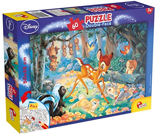 Lisciani– DISNEY – Bambie – 2-in-1-Puzzle – doppelseitiges doppelseitiges Puzzle – Rückseite zum Ausmalen – 60 Teile – für Kinder ab 4 Jahren – hergestellt in Italien von Liscianigiochi