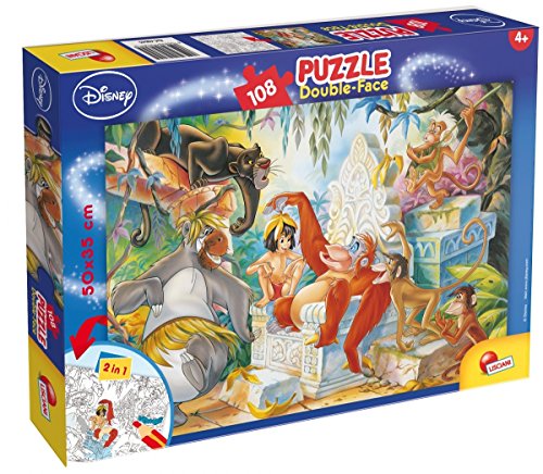 LISCIANI - DISNEY Prinzessinnen Puzzle 2 in 1 - 250 Teile - Maxi Puzzle 50 x 35 cm - Doppelseitig mit Rückseite zum Ausmalen - Für Kinder ab 6 Jahren - Filzstifte zum Ausmalen inklusive von Liscianigiochi