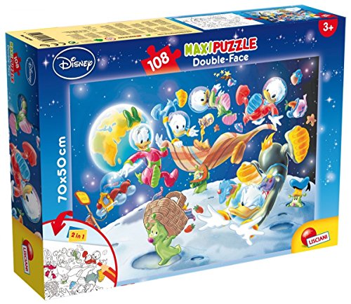 Lisciani 48298 Space Mickey & Friends Disney 2 in 1 Doppel Gesicht Supermaxi Stück Donald Duck, Puzzle Mickey Mouse 108 Teile von Liscianigiochi