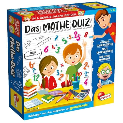 LISCIANI - KLEINES GENIE - Das Mathe-Quiz - Interaktives Mathematik-Lernspiel - Standardformat - Helle Farbpalette - Stimuliert die Feinmotorik - Fördert das Mathematiklernen - Lernspaß - Mehrfarbig von Liscianigiochi