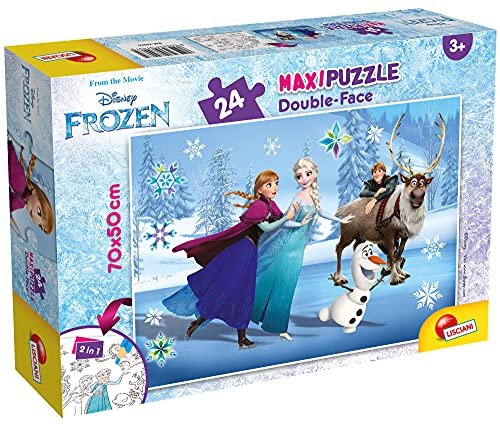 Lisciani 74075 Disney Frozen, Eiskönigin Puzzle 24 Teile, Puzzle doppelseitig 24 Stück Die Eiskönigin von Lisciani