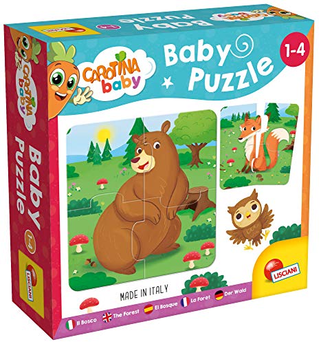 Lisciani - Baby Puzzle - Der Wald - Denkspiel - Bildungsspiel - 6 Puzzles mit je 4 Teilen - Tiere - 14 x 14 cm - Für Kinder von 1 bis 4 Jahren - CAROTINA BABY von Liscianigiochi