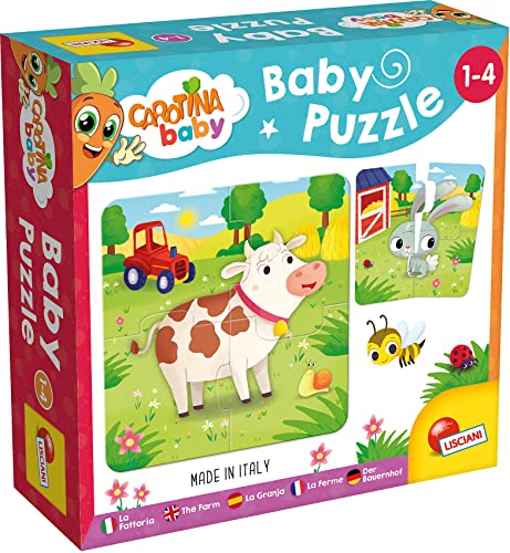 Lisciani - CAROTINA BABY - Bauernhof Puzzle - Lernspielzeug für Kinder mit Bauernhoftieren - Spielerisches Lernen - Made in Italy - Für Kinder von 1 bis 4 Jahren von Liscianigiochi