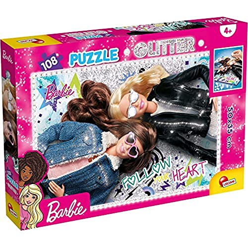 Lisciani 81189 Barbie Glitter-Puzzle 108-Best Day Ever, Mehrfarbig von Liscianigiochi