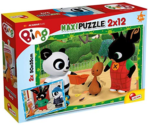 LISCIANI - BING und seine Freunde - 2 Puzzles à 12 Teile - 2 x 50x35 cm - Maxi Puzzle für Kinder ab 3 Jahren - Fördert Kreativität und Motorik - Hergestellt in Italien von Liscianigiochi