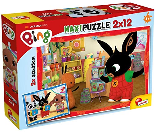 Lisciani - Maxi Puzzle - Bing in der Schule oder im Laden - Denkspiel - Lehrreiches Spiel - 2 Puzzles à 12 Teile - 50 x 35 cm - Für Kinder ab 3 Jahren von Liscianigiochi