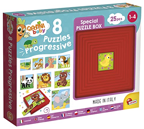 Liscianigiochi 95476 Tiere Carotina Baby 9 Welpen, BABYTIERE-8 Progressive Puzzles von Liscianigiochi