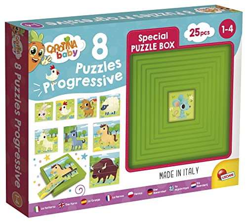 Liscianigiochi 95483 Tier Carotina Baby 9, Bauernhof-8 Progressive Puzzles von Liscianigiochi