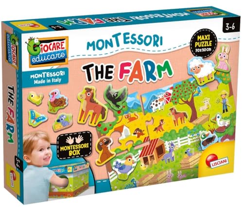 Liscianigiochi EX72484 Montessori, Maxi-Puzzle Mein Bauernhof (L6) von Liscianigiochi