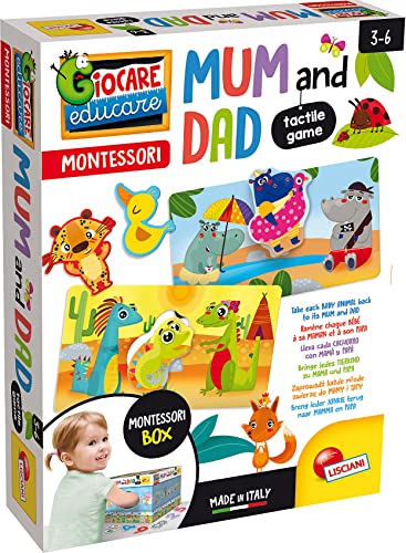 Liscianigiochi EX85613 pädagogische Montessori, Taktile Box mit Tiermüttern und-vätern, Einheitsgröße von Liscianigiochi