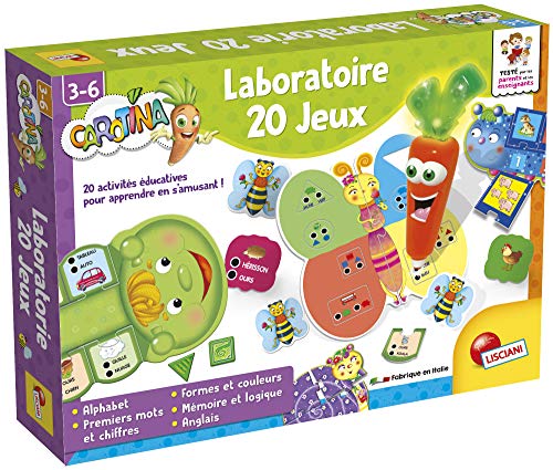 Liscianigiochi A0902524 Lisciani – Carotina Set Lernspielen, Schwarz, 20 Jeux von Liscianigiochi