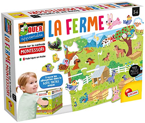 Lisciani - La Ferme Montessori – Maxi-Puzzle, 26 Teile – Touch-Box zum Zusammenbauen – Lernspiel – für Kinder von 3 bis 6 Jahren von Lisciani