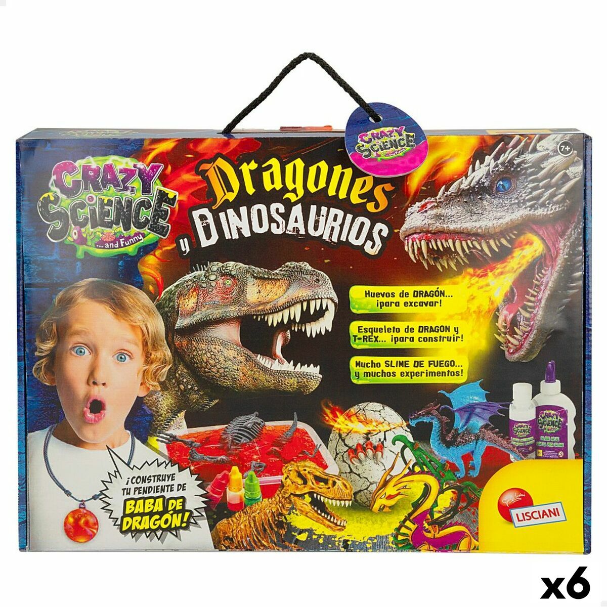 Wissenschaftsspiel Lisciani Dragones y dinosaurios ES (6 Stück) von Lisciani