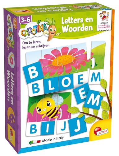 LISCIANI - Buchstaben und Wörter - Lernspiel zum Lesen und Schreiben Lernen - Briefe zum Wörtermachen - Für Kinder von 3 bis 6 Jahren - Carotina von Liscianigiochi